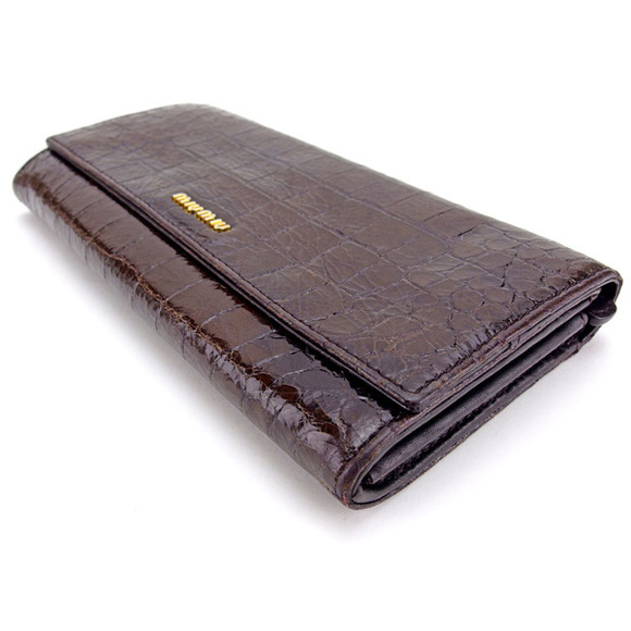 Miu Miu long wallet crocodile brown l1187s - Picture 3 of 7